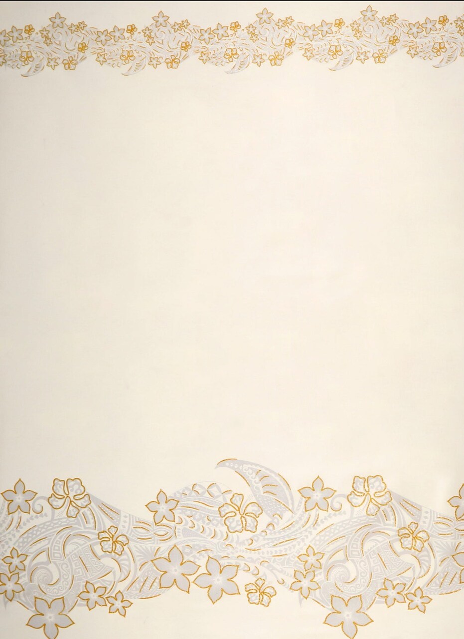 1 Yard Tiare Hibiscus Double Border Polyester Fabric 60 Inch Width